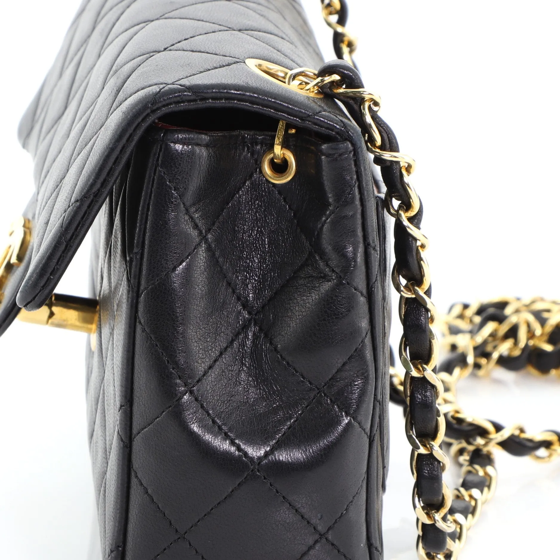 Vintage Square Classic Single Flap Bag Quilted Lambskin Mini