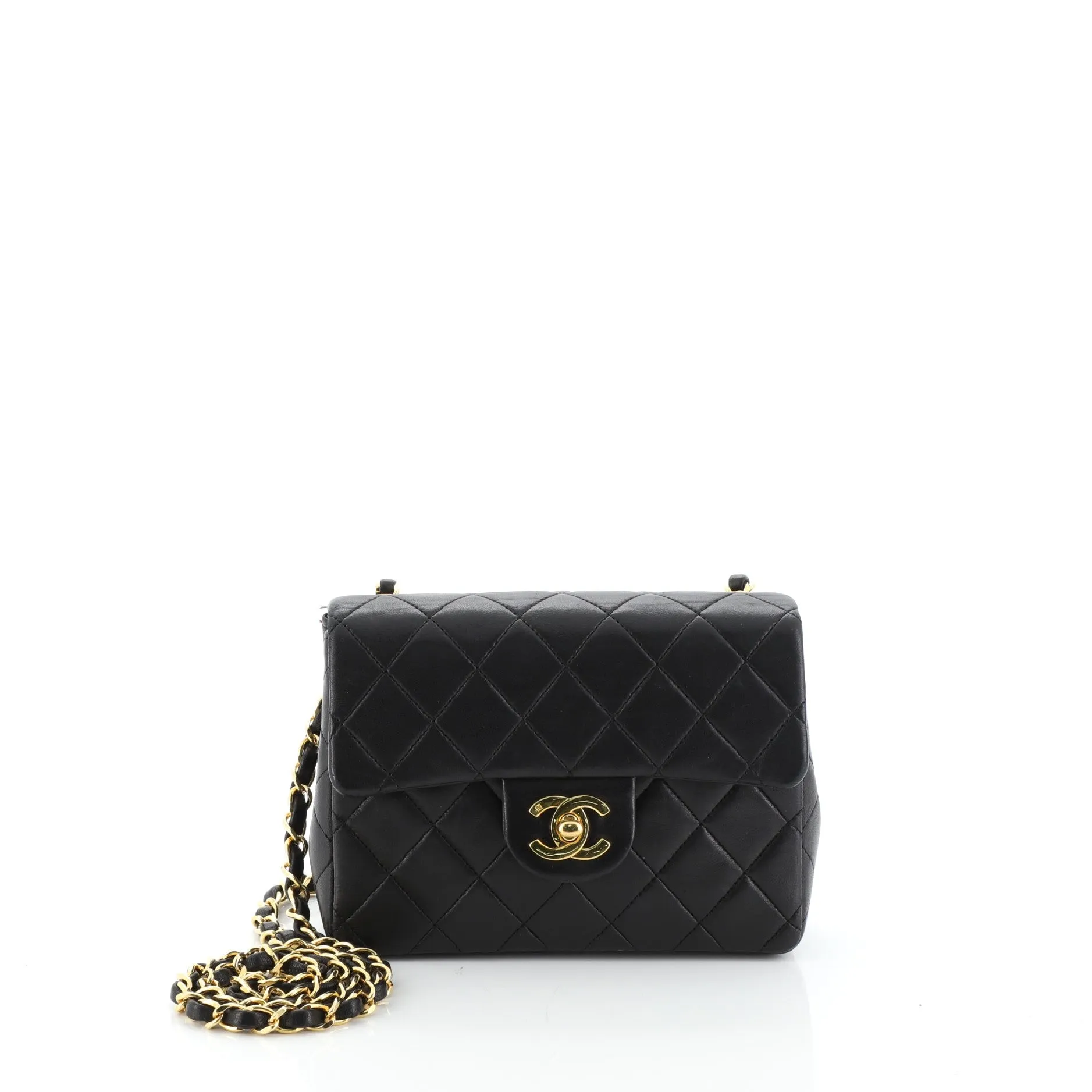 Vintage Square Classic Single Flap Bag Quilted Lambskin Mini