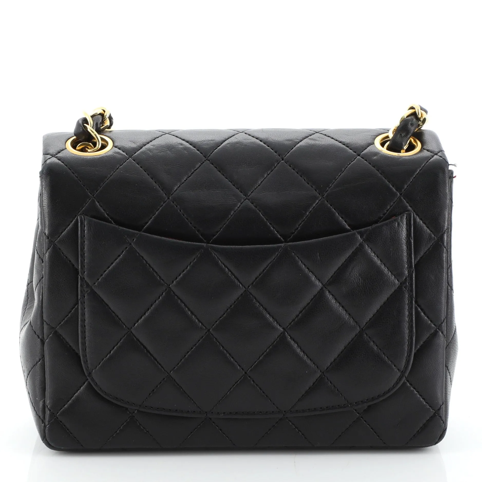 Vintage Square Classic Single Flap Bag Quilted Lambskin Mini
