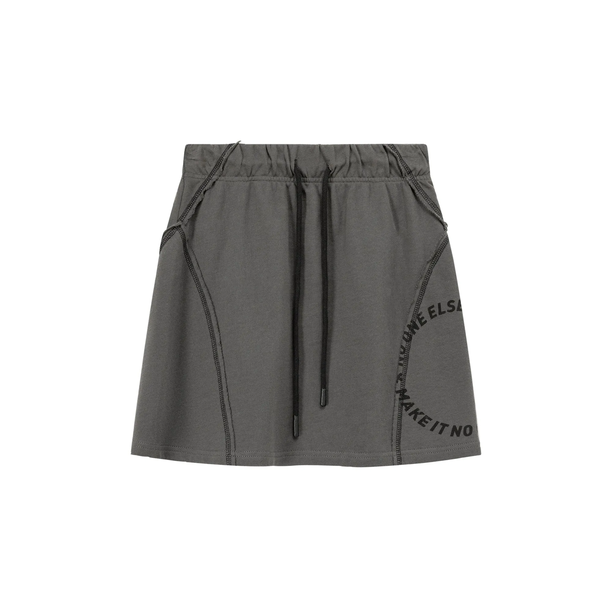 Vintage Stitch Drawstring Mini Skirt
