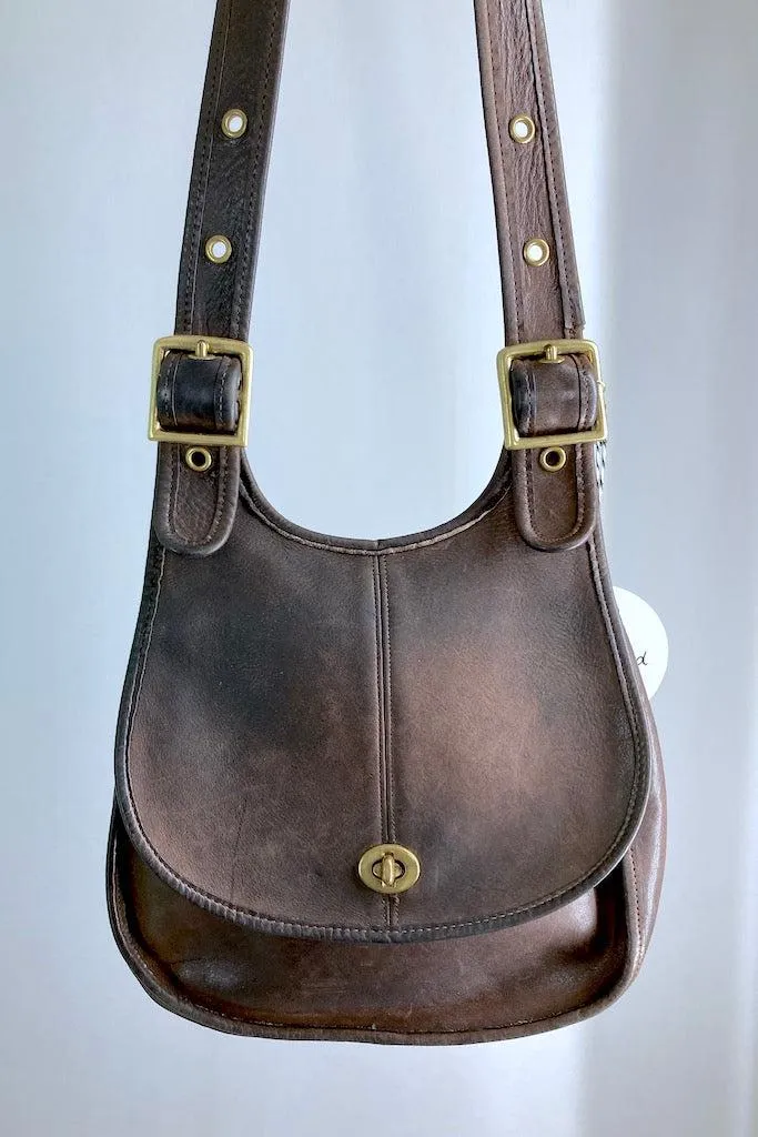 Vintage SUPER RARE Coach Crescent Saddle Bag