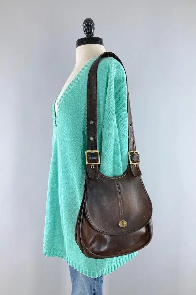 Vintage SUPER RARE Coach Crescent Saddle Bag