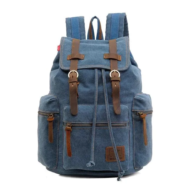 Vintage Travel Canvas Rucksack Backpack