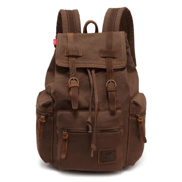 Vintage Travel Canvas Rucksack Backpack