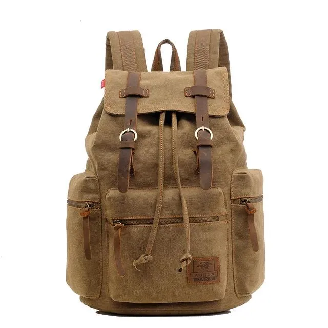 Vintage Travel Canvas Rucksack Backpack