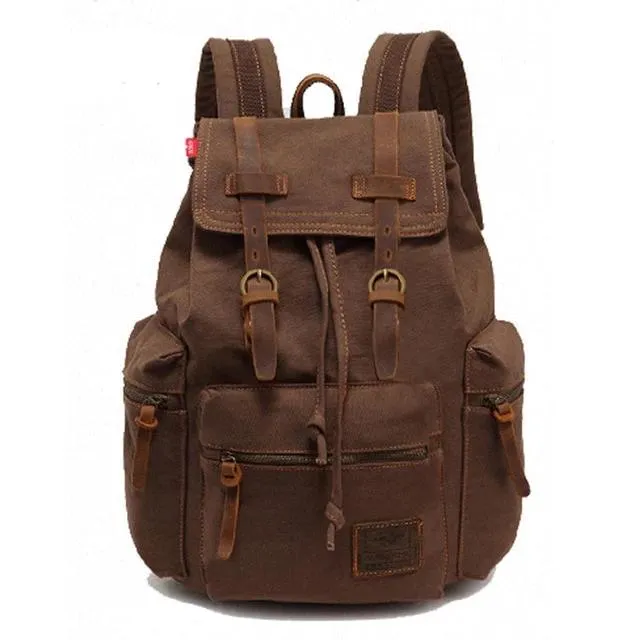 Vintage Travel Canvas Rucksack Backpack
