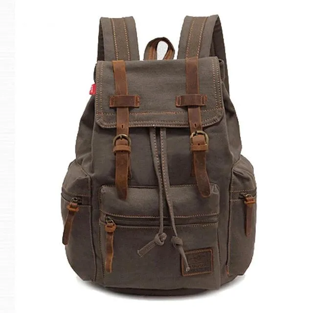 Vintage Travel Canvas Rucksack Backpack