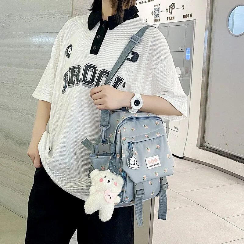 Vvsha  Small Women's Backpack Girl Schoolbag Fashion Nylon Travel Backpack Girls' Harajuku Style Casual Schoolbag Mini Backpack Mochila