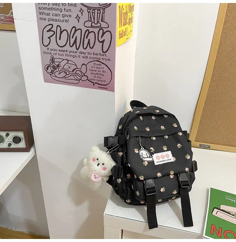 Vvsha  Small Women's Backpack Girl Schoolbag Fashion Nylon Travel Backpack Girls' Harajuku Style Casual Schoolbag Mini Backpack Mochila