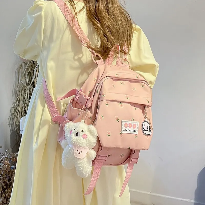 Vvsha  Small Women's Backpack Girl Schoolbag Fashion Nylon Travel Backpack Girls' Harajuku Style Casual Schoolbag Mini Backpack Mochila
