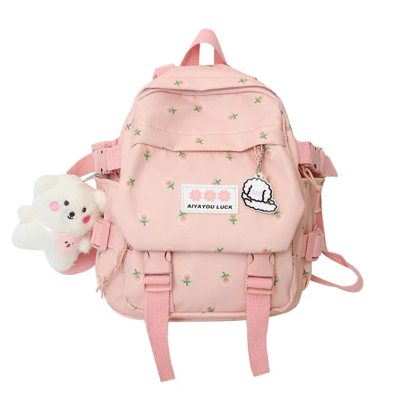 Vvsha  Small Women's Backpack Girl Schoolbag Fashion Nylon Travel Backpack Girls' Harajuku Style Casual Schoolbag Mini Backpack Mochila