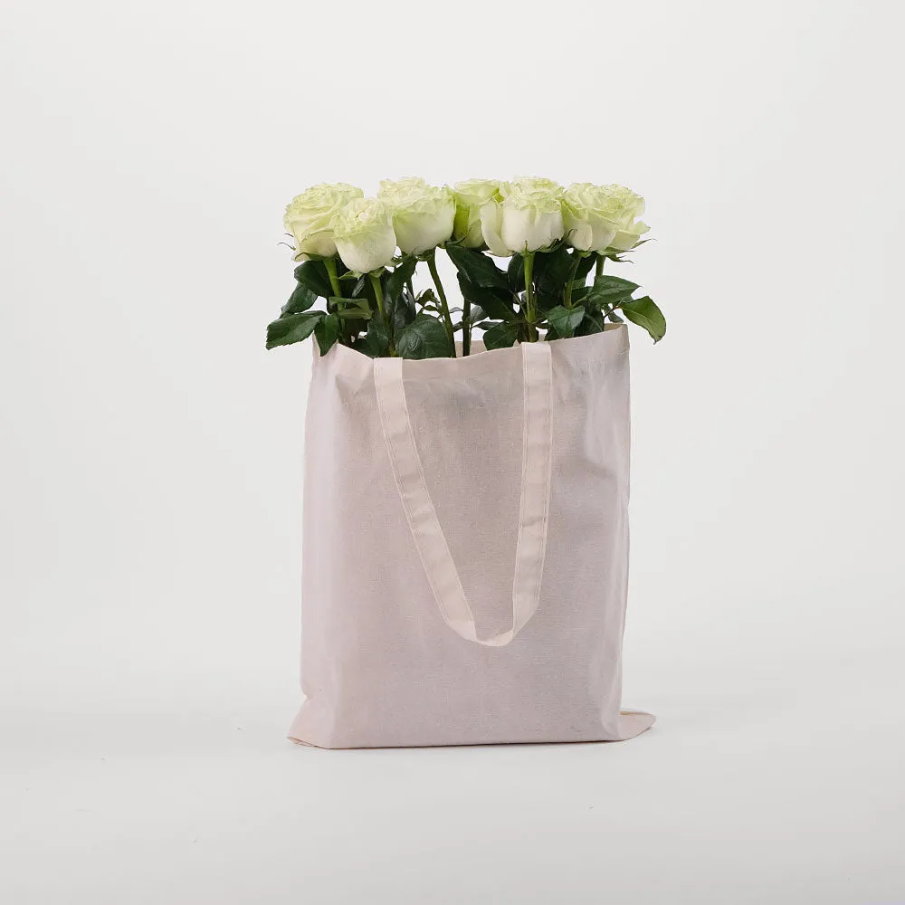 Wasabi Roses in a Reusable Canvas Tote Bag – Playful Elegance with a Modern Twist