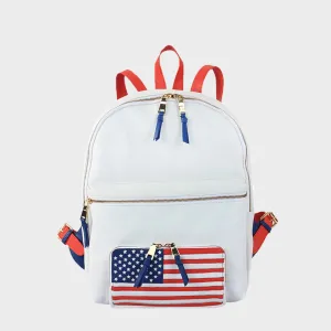 'WASHINGTON' White Designer Full Grain Leather Laptop Backpack