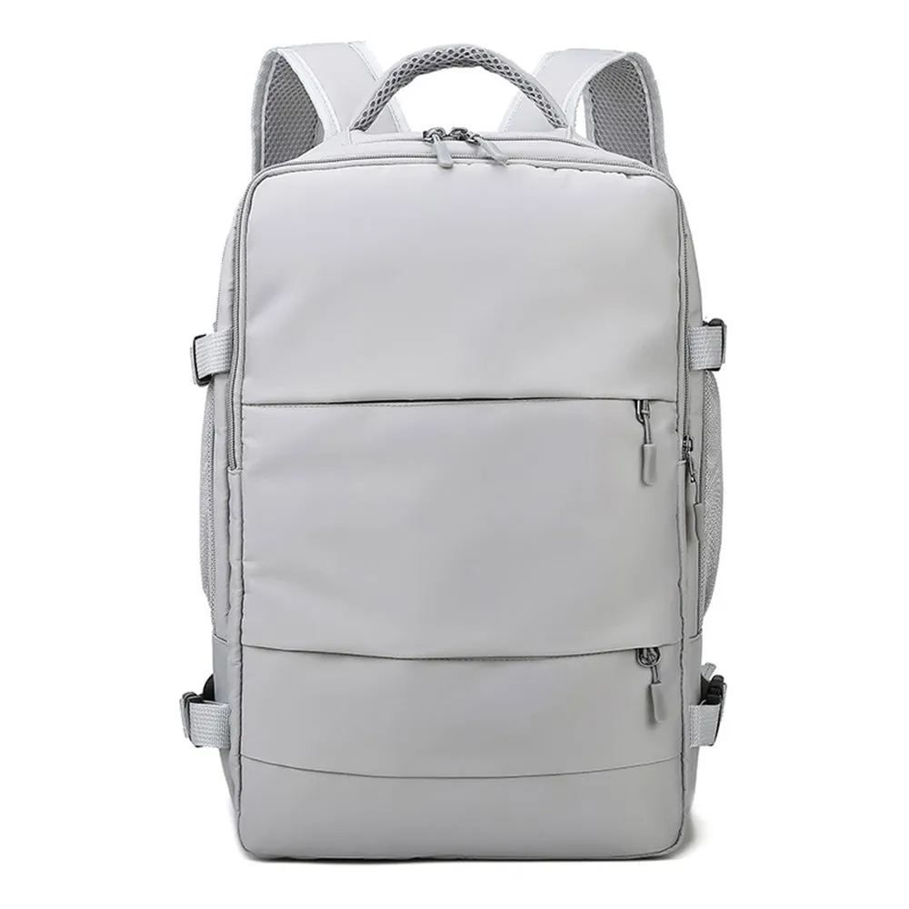 Water Resistant Mommy Bag Diaper Bag Travel Backpack Laptop Bag with USB Port Light Grey