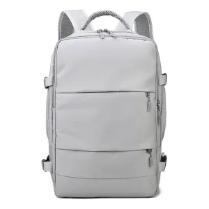 Water Resistant Mommy Bag Diaper Bag Travel Backpack Laptop Bag with USB Port Light Grey