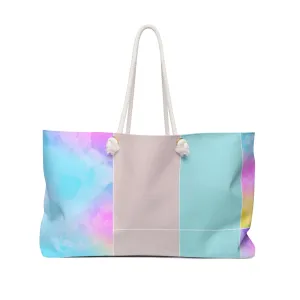 Weekender Tote Bag For Work/school/travel, Pastel Colorblock S1