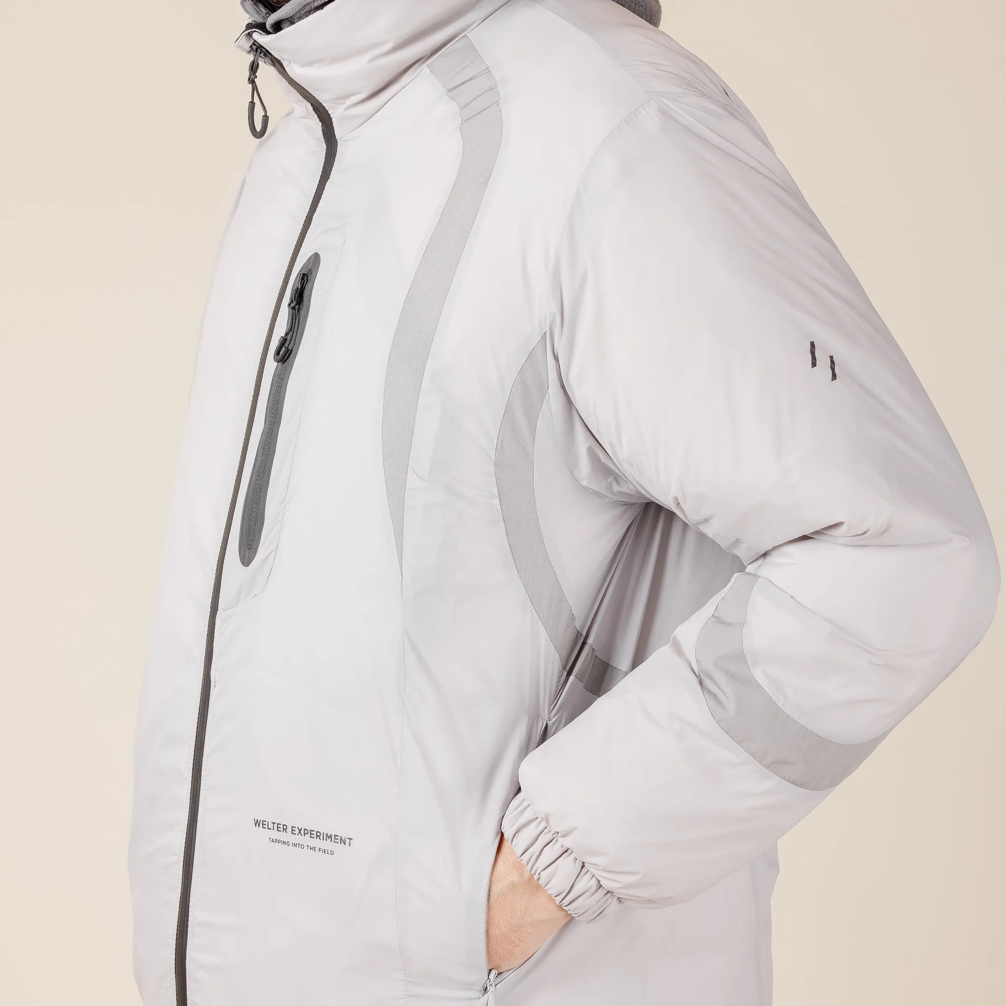 Welter Experiment - WOL043 Signature Line Down Jacket - Light Grey