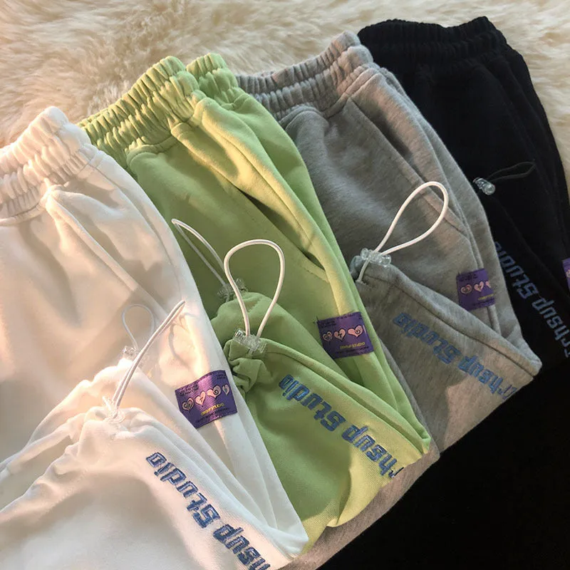 White Drawstring Loose Casual Gym Shorts Men Korean Trendy Summer Bermuda Women Outdoor Bermuda Shorts