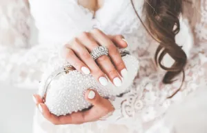 White Pearl Wedding Purse