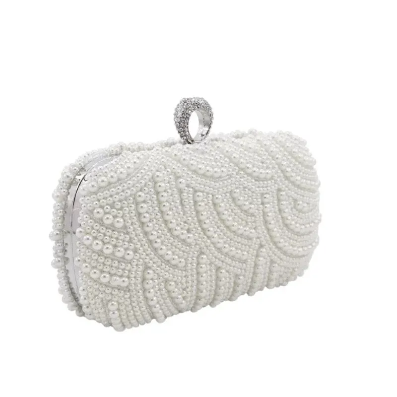White Pearl Wedding Purse