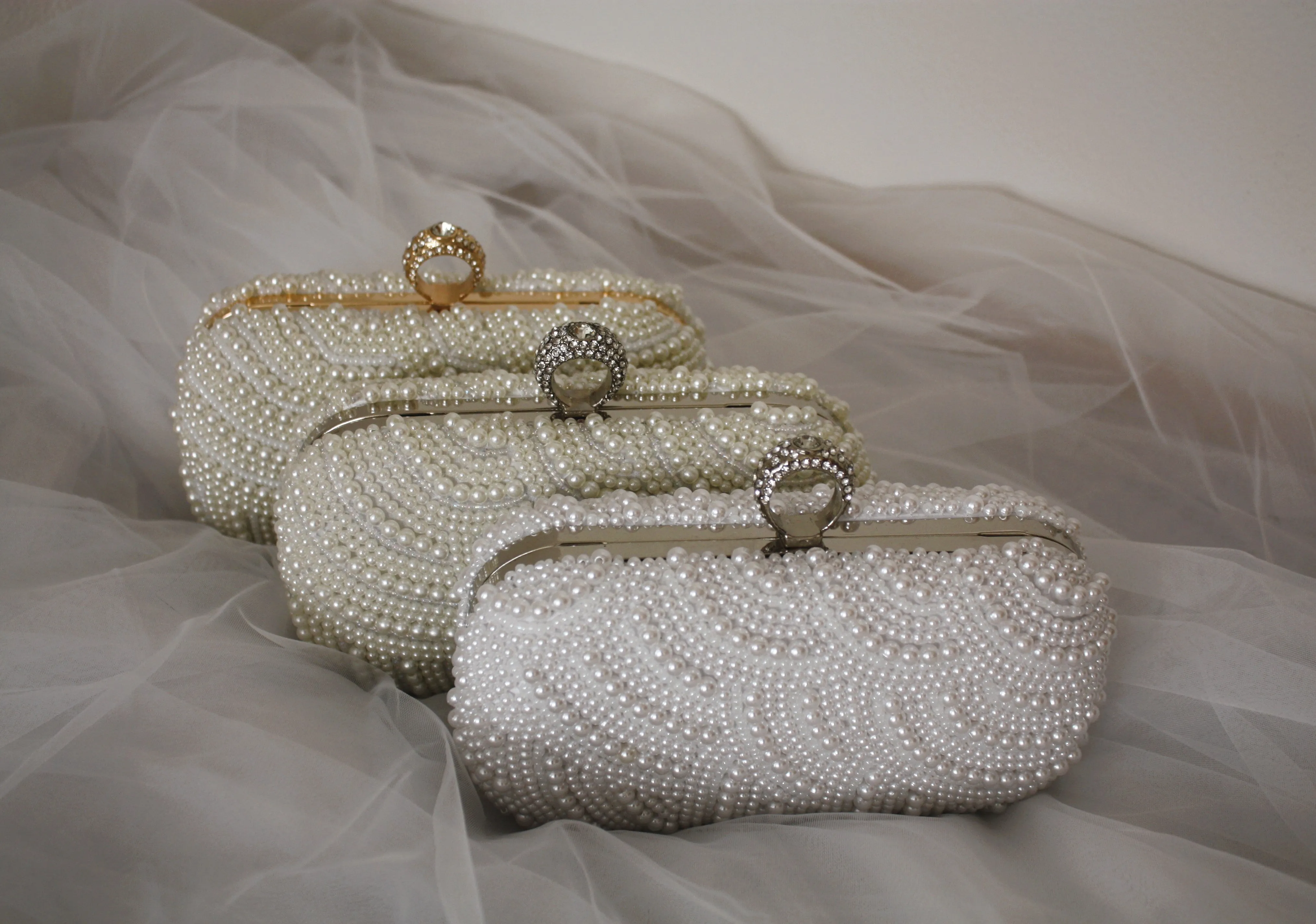 White Pearl Wedding Purse