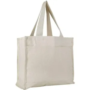 Wholesale Canvas Tote Bags With Gusset And Front Pocket