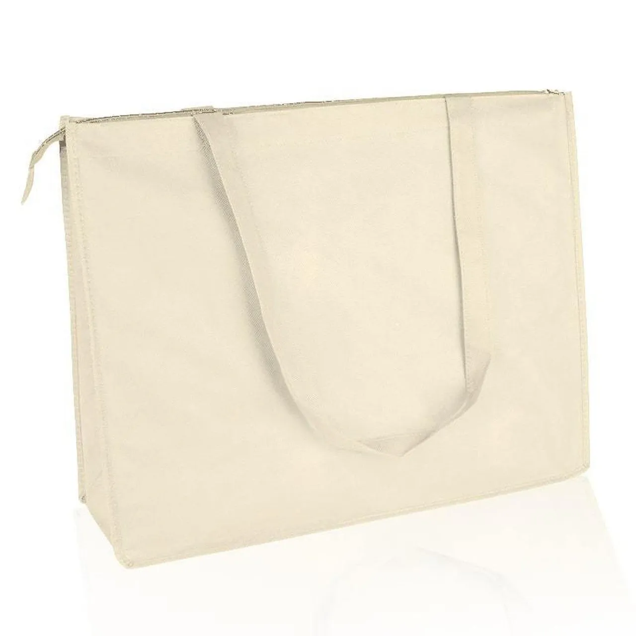 Wholesale Large Non Woven Reusable Tote Bags W/ Zipper Closure