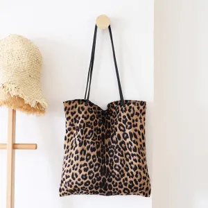 Wholesale Simple Leopard Print Canvas Shoulder Bag