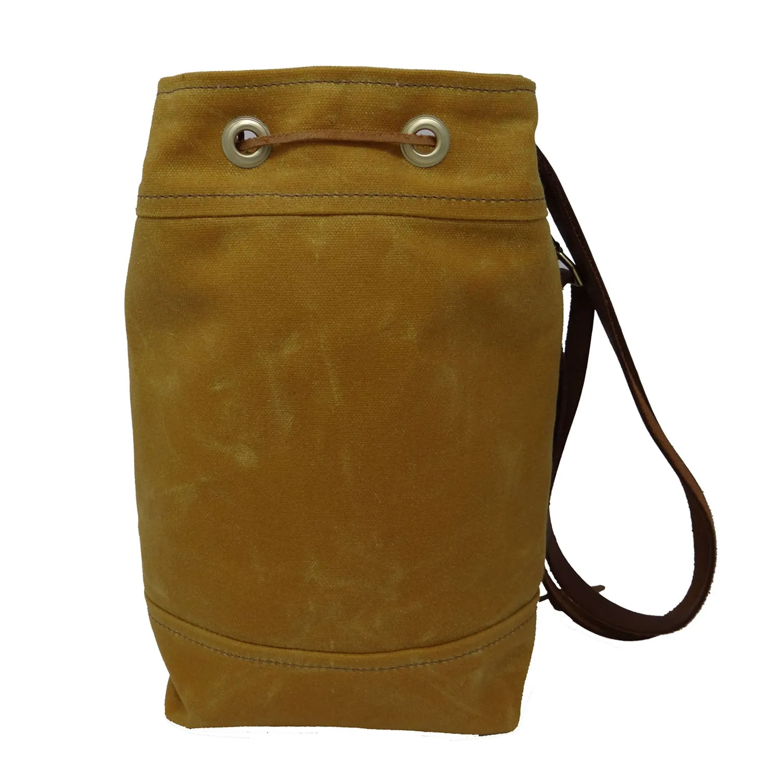 Wildwood Waxed Canvas Bucket Bag - Yellow and Turquoise