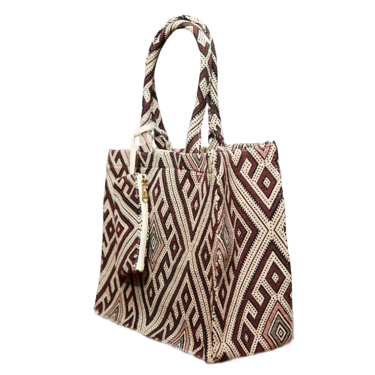 Wine Jacquard Box Style Tote bag