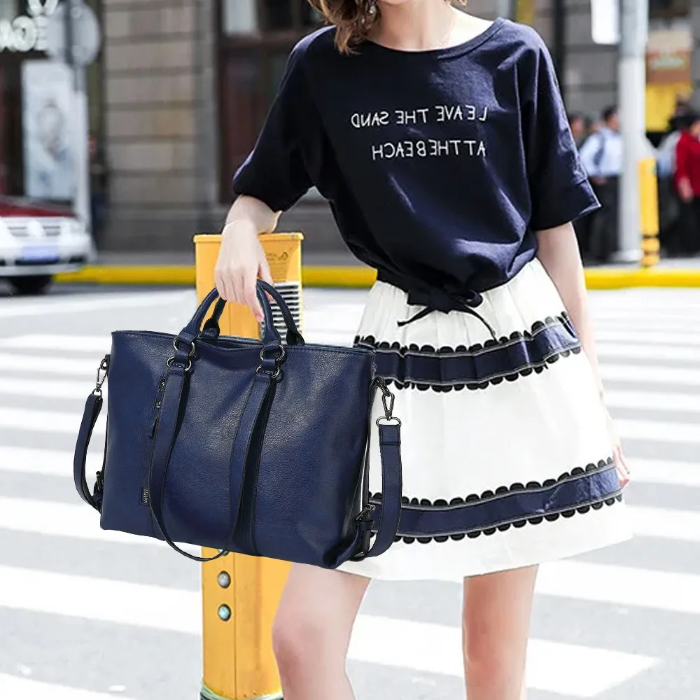 Women Handbag Satchel Tote Crossbody Bag Shoulder Sling Bag for Work and Travel Dark Blue