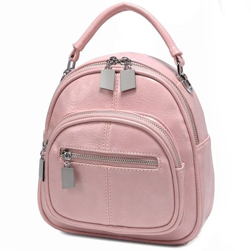 Women Mini Backpack Fashion Backpack Shoulder Bag for Teenage Girl Children Ladies Solid Color School Backpack Travel Bag