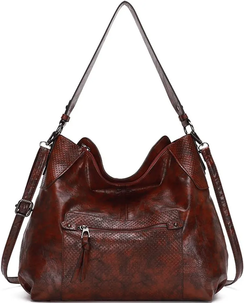 Women Shoulder Bags Marble Textured Leather Tote Bag Vintage Handbags Purse Hobo Handbag Satchel Crossbody Bag