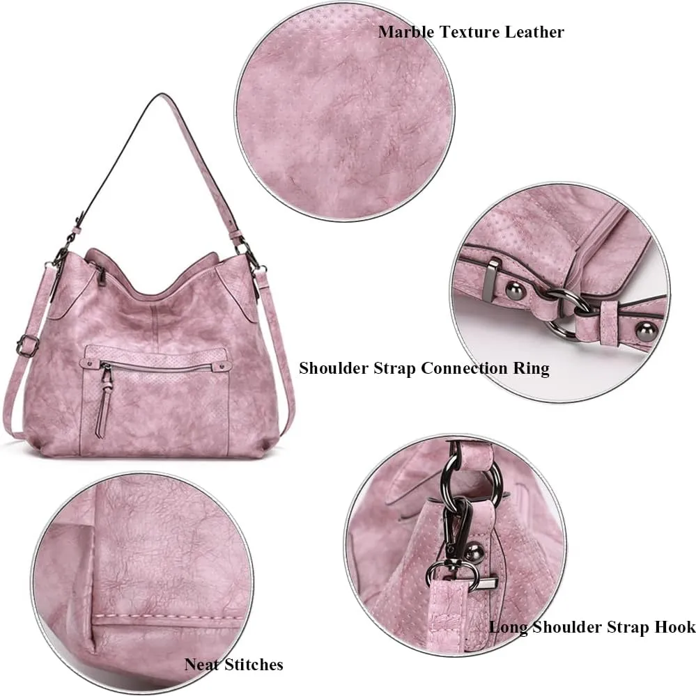Women Shoulder Bags Marble Textured Leather Tote Bag Vintage Handbags Purse Hobo Handbag Satchel Crossbody Bag
