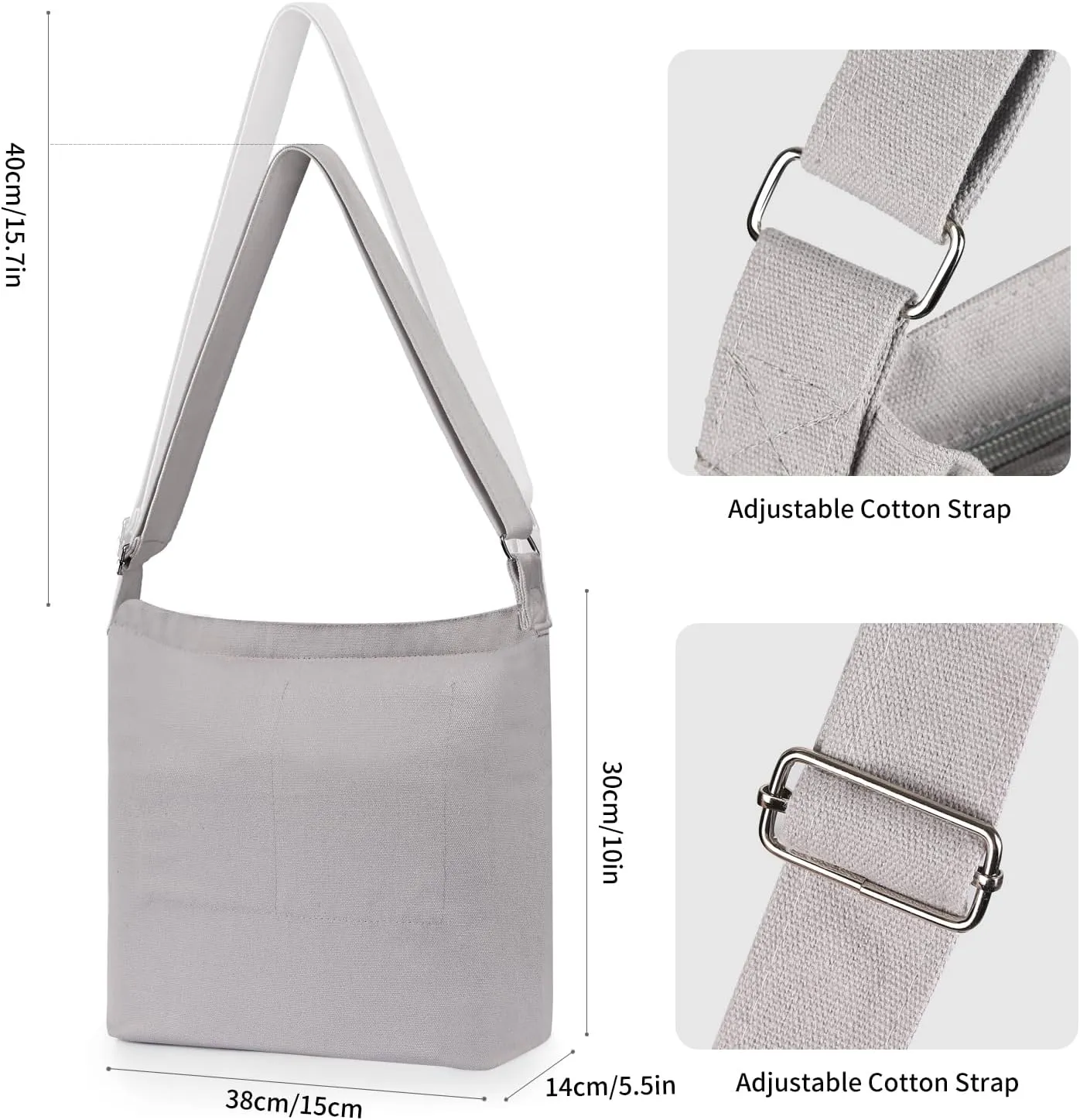 Women's blank large Size Canvas Crossbody Tote Handbags Shoulder Bag