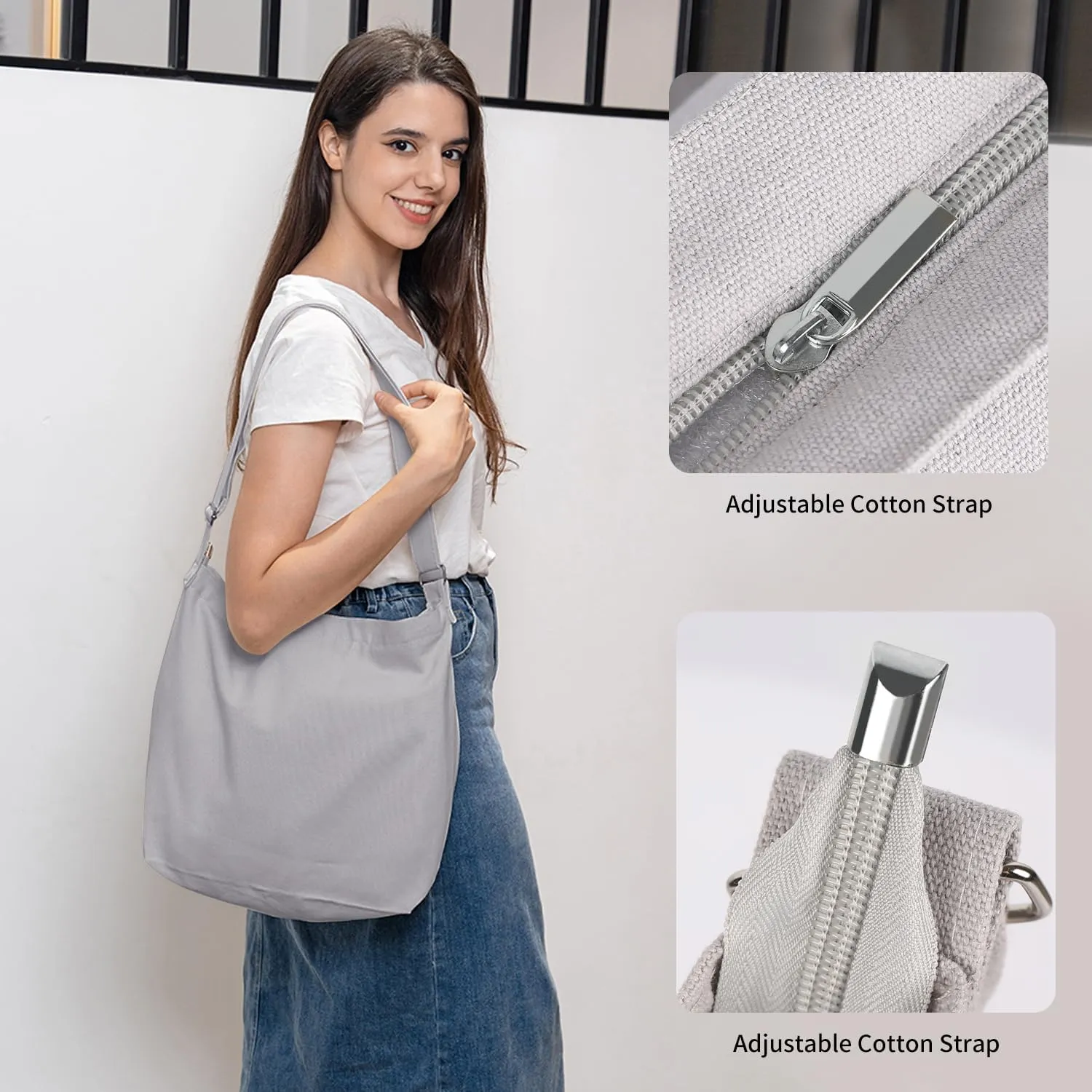 Women's blank large Size Canvas Crossbody Tote Handbags Shoulder Bag