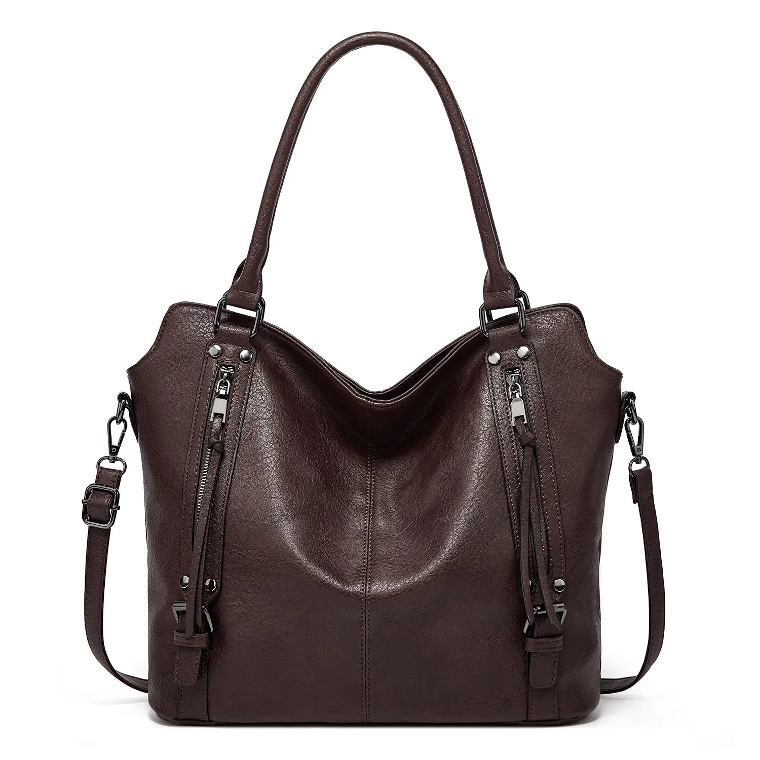 Women’s Double Zipper Large Capacity Shoulder Crossbody Bag in 5 Colors