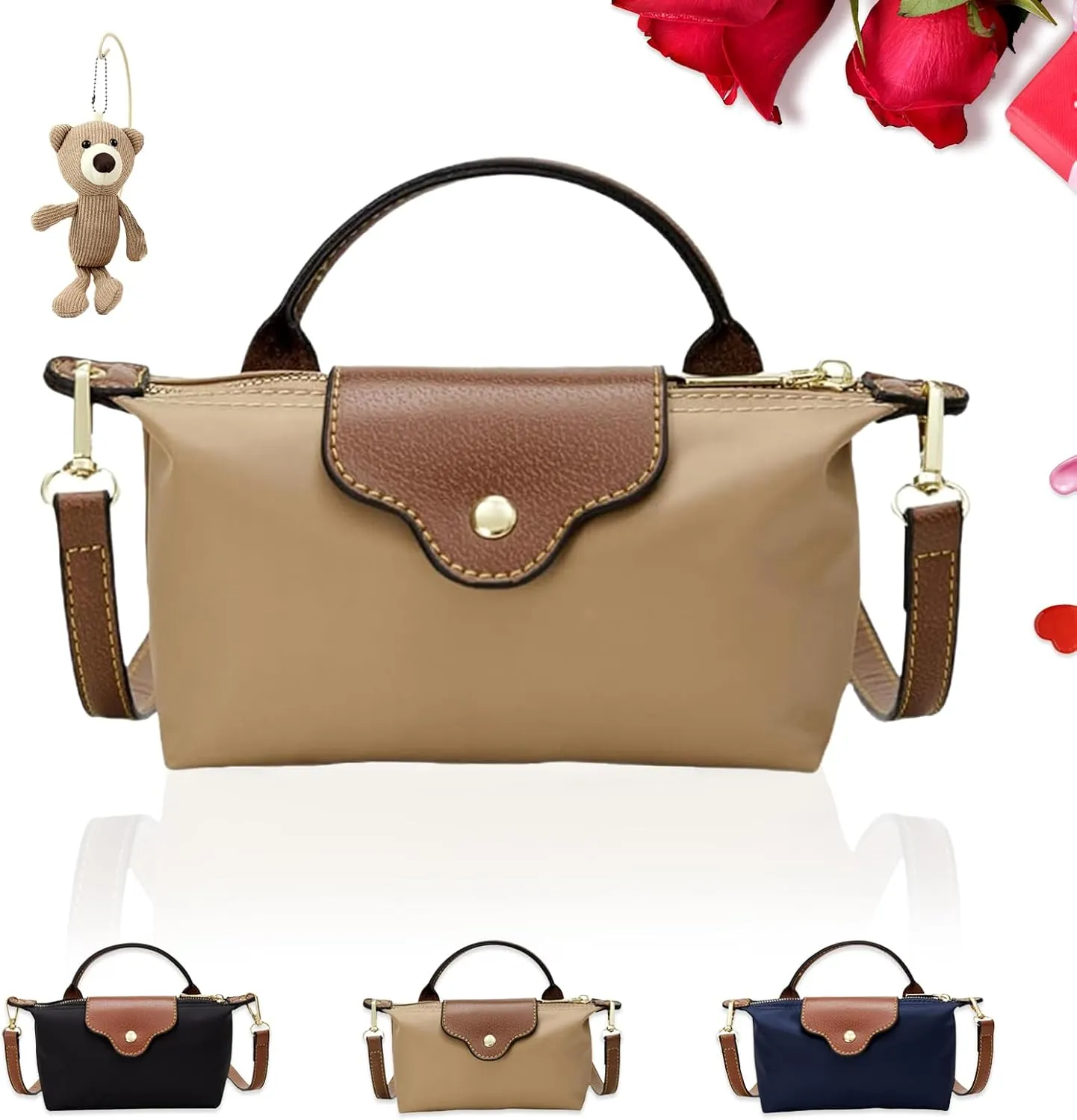 Women's Fashion Colorblock Mini Crossbody Bag, Mini Handbags for Women, Crossbody Bags for Women with Adjustable Strap