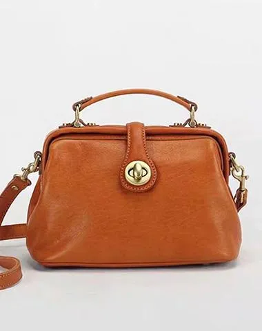 Womens Leather Doctors Bag Crossbody Purse