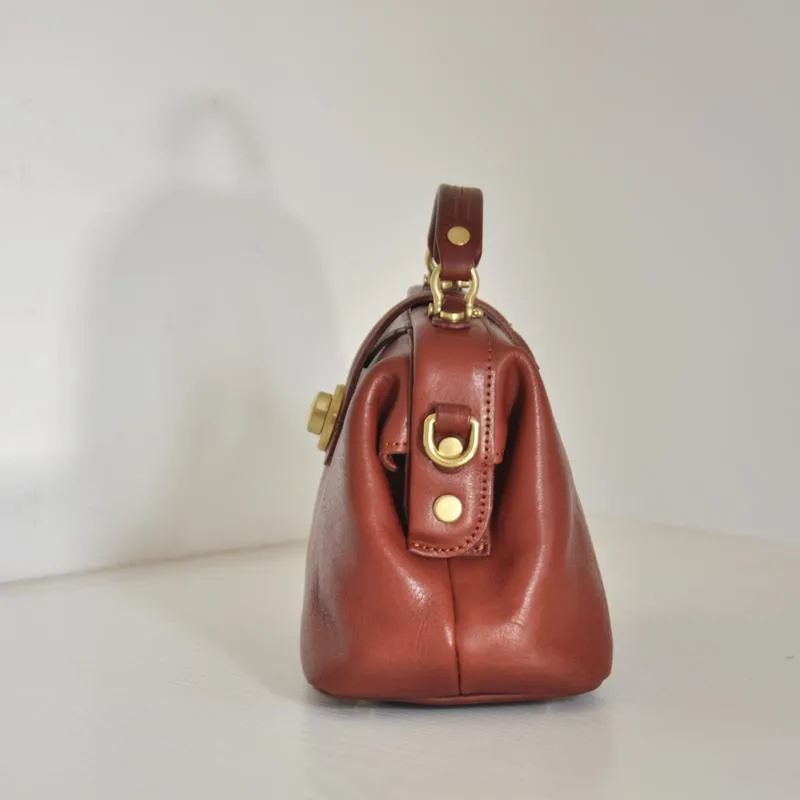 Womens Leather Doctors Bag Crossbody Purse