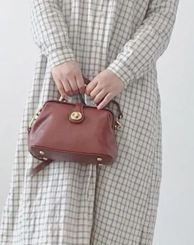 Womens Leather Doctors Bag Crossbody Purse
