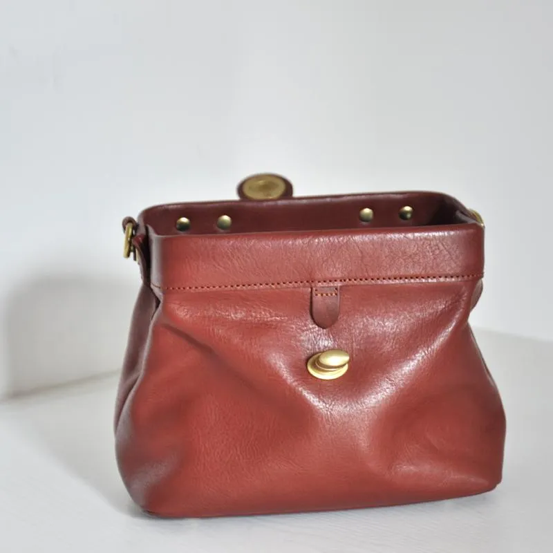 Womens Leather Doctors Bag Crossbody Purse