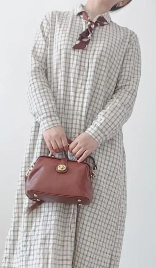 Womens Leather Doctors Bag Crossbody Purse