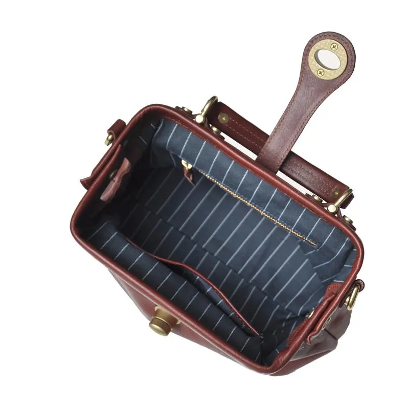 Womens Leather Doctors Bag Crossbody Purse