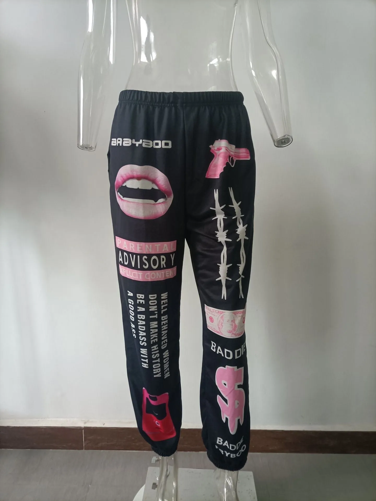 Women's Printed Fashionable Elastic Waist Sports Harem Pants