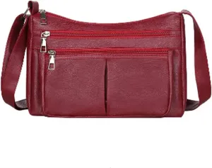 Women's Trendy Purses Vegan Leather Hobo Handbags Small Quilted Crossbody Bags for Women Womens Shoulder Purse(Red)