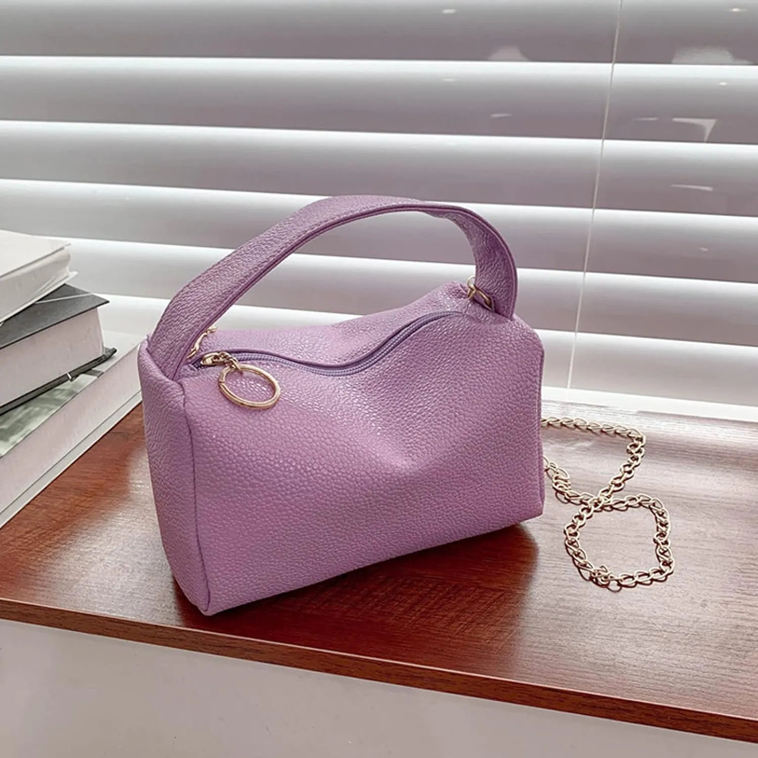 Women's Trendy Purses Vegan Leather Hobo Handbags Trendy Designer Shoulder Bags for Women Womens Shoulder Purse(Purple)