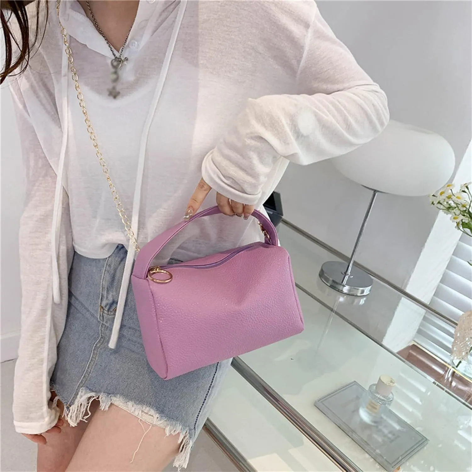 Women's Trendy Purses Vegan Leather Hobo Handbags Trendy Designer Shoulder Bags for Women Womens Shoulder Purse(Purple)