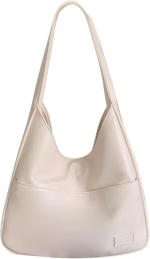 Women's Vegan Leather Tote Bag Hobo Shoulder Bag Retro Handbag Purses Work Travel Tote Bag Purse