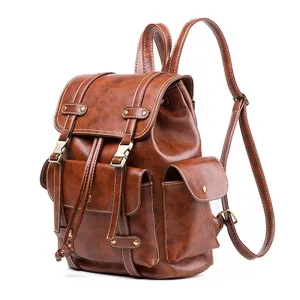 Women’s Vintage PU Leather Fashion Backpack